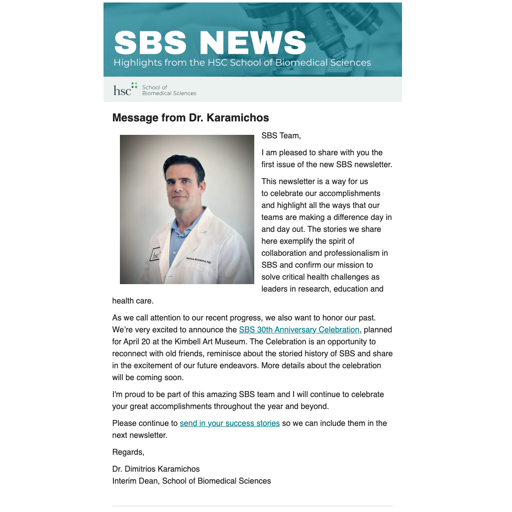 CBTS Newsletter Screenshot